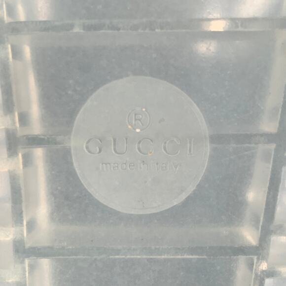 GUCCI Size 10.5 Clear Transparent Logo Rubber Slide Sandals - Picture 8 of 10